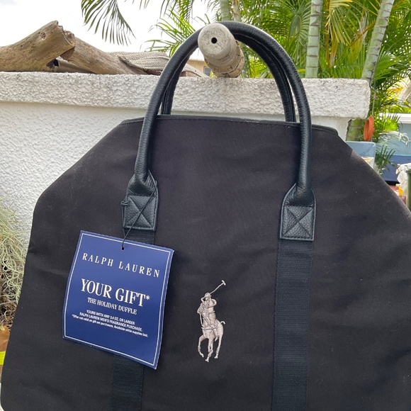 Ralph Lauren Polo Black Canvas Duffel Bag NWT - Picture 5 of 6